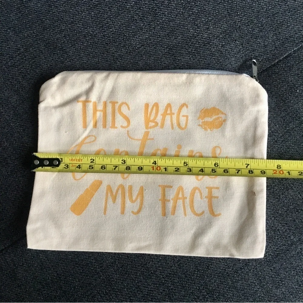 “This Bag Contains My Face” Makeup Bag, Travel Pouch, Yellow